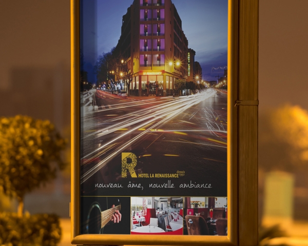 Conception et fabrication panneau publicitaire Hotel la renaissance Marrakech